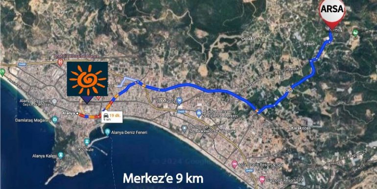 990m2 bau grundstück in alanya oba zu verkaufen 2