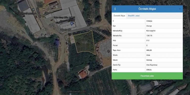 990m2 bau grundstück in alanya oba zu verkaufen 3
