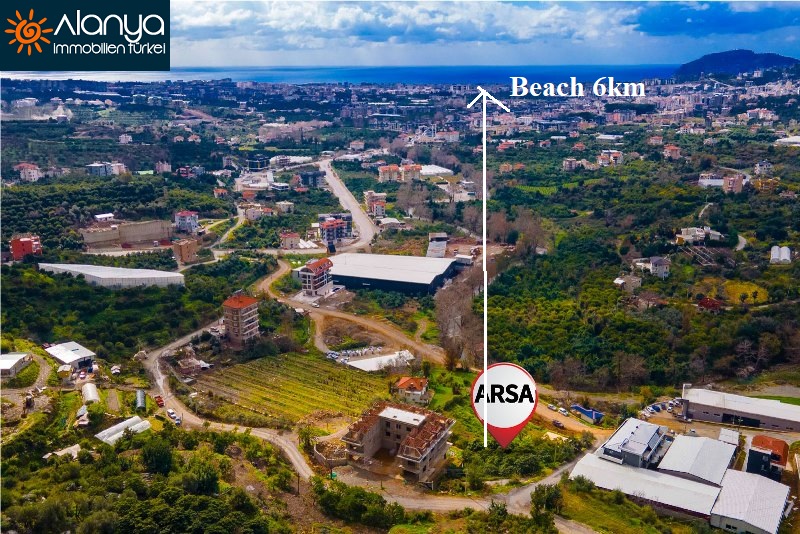 990m2 bau grundstück in alanya oba zu verkaufen