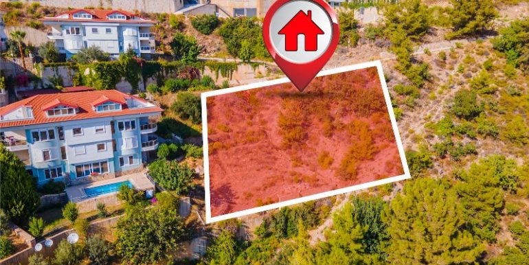 projektierte bau grundstück in alanya tepe 1