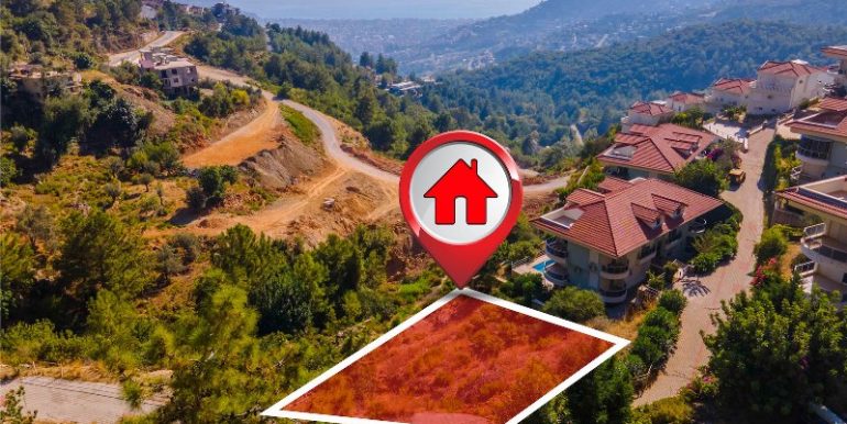 projektierte bau grundstück in alanya tepe 3