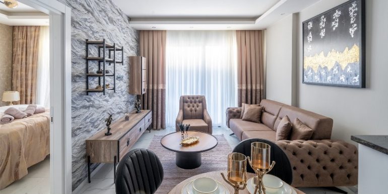 Neubau Meerblick Wohnung Alanya Meereslinie Möbliert 3
